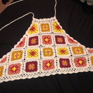 SOLD Crochet tie up crop top